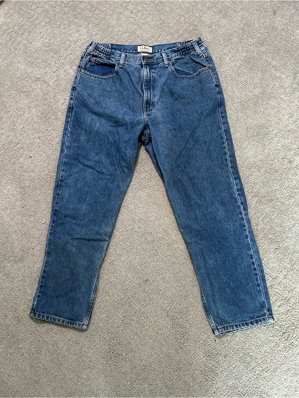 LL Bean Comfort Waist Jeans Mens 36x29 Blue Denim Straight Leg 100% Cotton